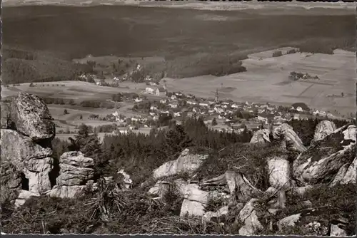 Bischofsgrün, Blick von Ochsenkopf Steinbruch, ungelaufen