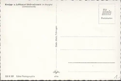 Schönmünzach, Kneipp- und Luftkurort, ungelaufen