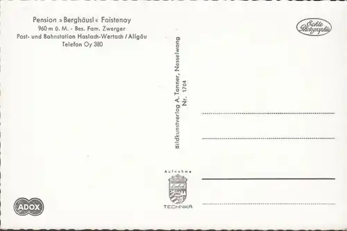 Oy- Mittelberg, Faistenoy, Pension Berghäusl, ungelaufen