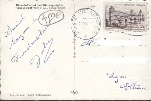 Freudenstadt, Stadtansicht, gelaufen 1957