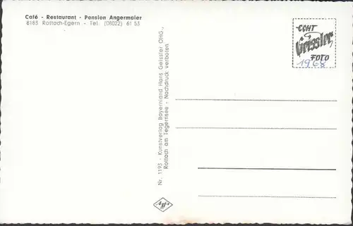 Rottach-Egern, Cafe, Restaurant, Pension Angermaier, ungelaufen- datiert 1968