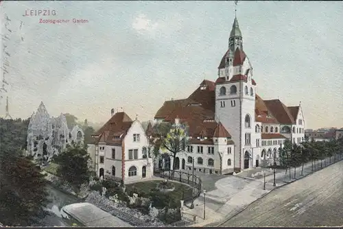 Leipzig, Zoologischer Garten, gelaufen 1907