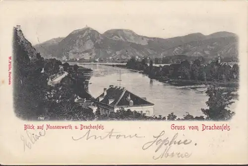 Grave du Dragon, vue sur Nonnenwerth, couru 1902
