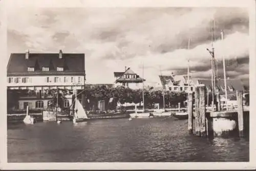 Langenargen, Hafen und Hotel Löwen, ungelaufen