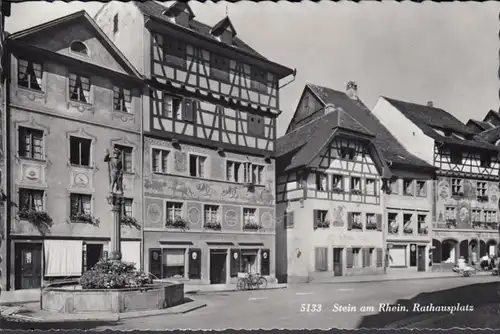 Stein am Rhein, Rathausplatz, gelaufen 1955