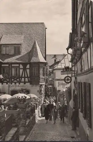 Rüdesheim a.Rhein, Drosselgasse, Drosselhof, gelaufen 1954
