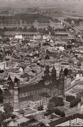 Worms, vue sur Dom, ville, pont de nibelungen, incurvée