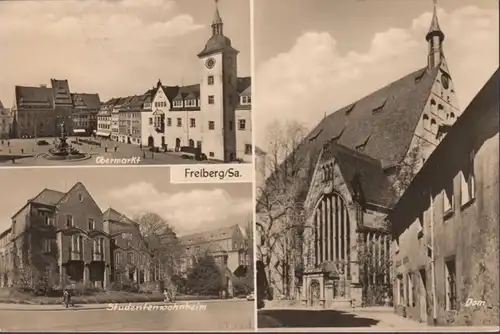 Freiberg, Obermarkt, Studentenwohnheim, Dom, gelaufen 1961