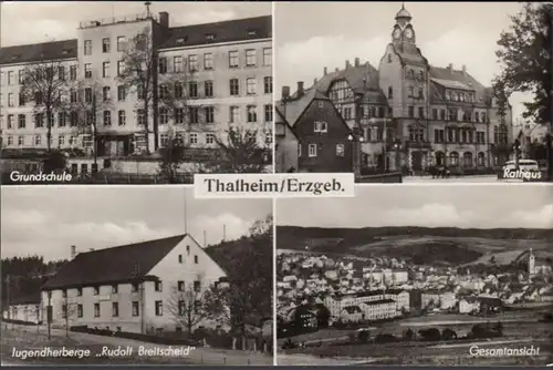 Thalheim, Grundschule, Rathaus, Jugendherberge, gelaufen 1959