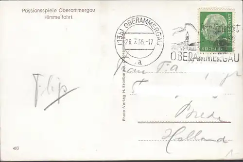 Oberammergau, Passionsspiele, Himmelfahrt, gelaufen 1955