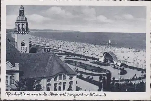 AK Warnemünde, Blick auf Promenade und Strand, ungelaufen