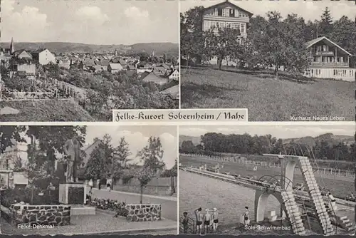 Bad Sobernheim, Kurhaus, Schwimmbad, Denkmal, gelaufen 1959