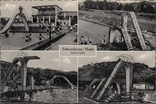 Bad Sobernheim, Schwimmbad Ansichten, gelaufen 1962