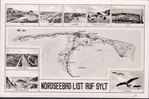 Nordseebad List auf Sylt, Mehrbild, gelaufen 1955