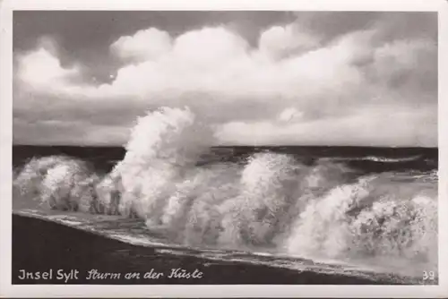L'île de Sylt, tempête sur la côte, a couru en 1959