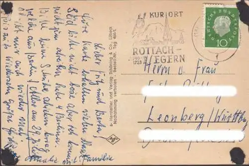Salutation du Tegernsee avec des miniatures intérieures, couru 1961