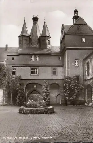 Hungen, Schloß, Innenhof, gelaufen 1964