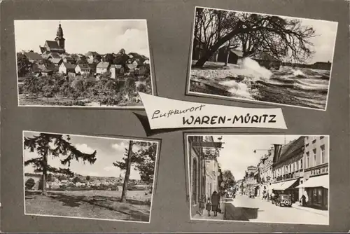 Waren- Müritz, Mehrbild, Pelzwaren, Heimatmuseum, Stadtansichten, gelaufen 1961