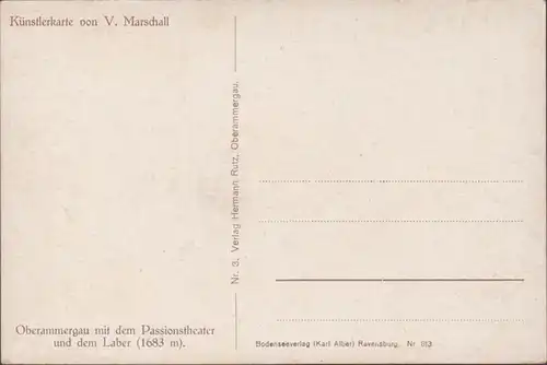 Oberammergau mit dem Passionstheater, Künstler AK, ungelaufen