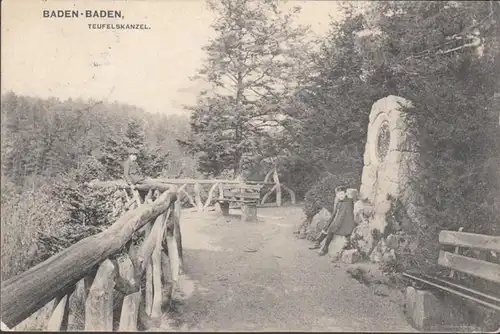 Baden-Baden, Teufelskanzel, gelaufen 1909