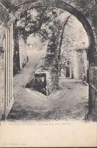 Baden-Baden, entrée du vieux château, non roulé