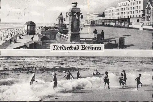 Nordseebad Borkum, Strand und Promenade, gelaufen 1958