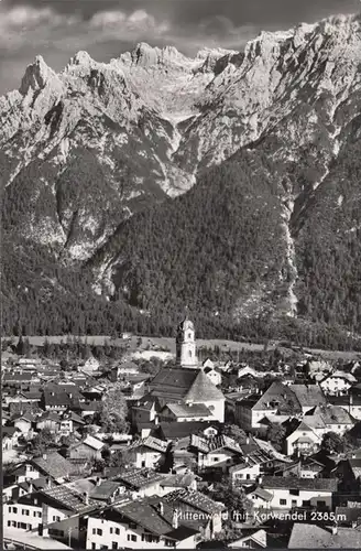 Mittenwald mit Karwendel, gelaufen 1957