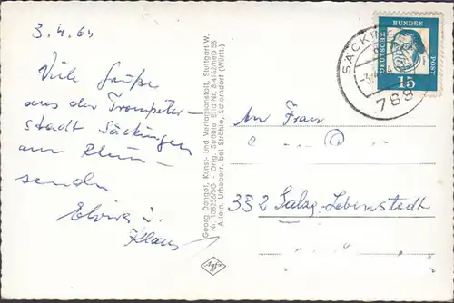 Bad Säckingen, Fliegeraufnahme, gelaufen 1964