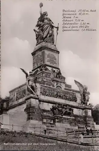 Rüdesheim, Nationaldenkmal auf dem Niederwald, gelaufen 1958