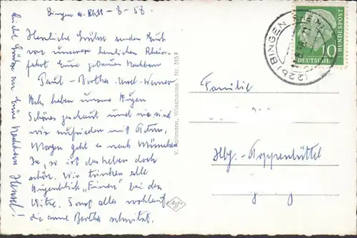 Rüdesheim, Nationaldenkmal auf dem Niederwald, gelaufen 1958