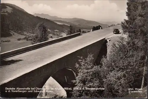 Oberstaufen, Deutsche Alpenstraße, Stiessbergbrücke, gelaufen 1955