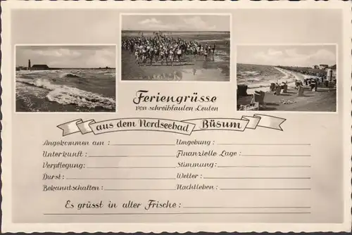 Feriengrüße von schreibfaulen Leuten aus dem Nordseebad Büsum, ungelaufen