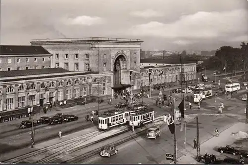 Mannheim, Hauptbahnhof, Straßenbahn, gelaufen 1967