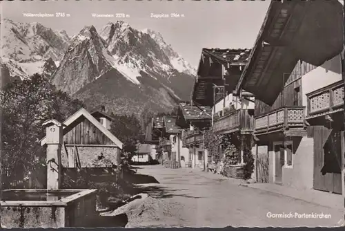 Garmich, pile de printemps avec Waxenstein et Zugspitze, couru 1962