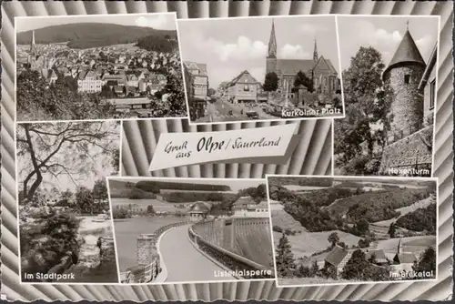 Gruß aus Olpe, Hexenturm, Kurkölner Platz, Bieketal, gelaufen 1963