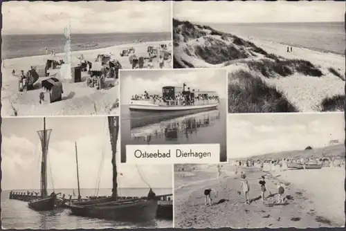 Ostseebad Dierhagen, Strand, Boote, Schiff, gelaufen 196?