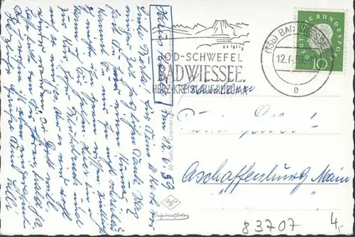 Bad Wiessee, Stadtansicht, Fliegeraufnahme, gelaufen 1959