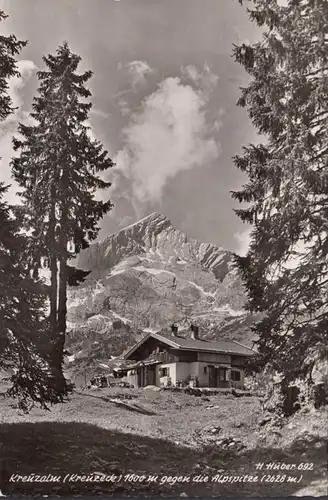 Garmisch, Kreuzalm gegen Almspitze, gelaufen 1957