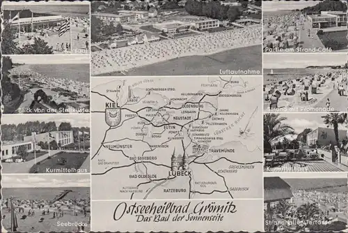 Ostseeheilbad Grömitz, Mehrbild, gelaufen 1963