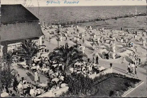 Ostseeheilbad Grömitz, Strandhalle, Terrasse, gelaufen 1962