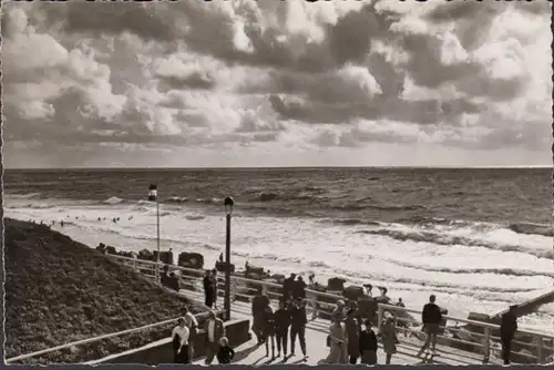 Nordseeheilbad Westerland auf Sylt, Abendstimmung, gelaufen 1964