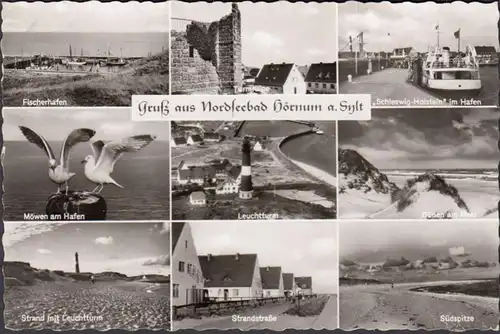 Mer du Nord Bad Hörnum sur Sylt, route de plage, pointe sud, port, phare, couru 1969