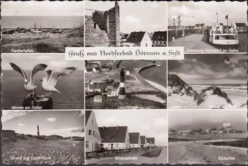 Nordseebad Hörnum auf Sylt, Strandstraße, Südspitze, Hafen, Leuchtturm, gelaufen 1969