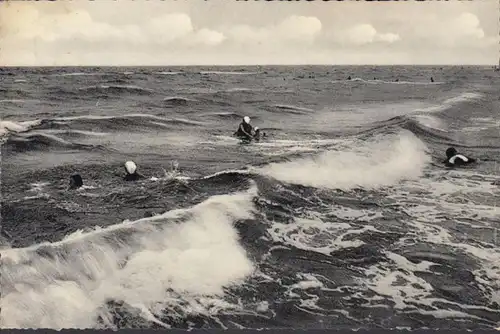 Bain de la mer du Nord Sylt, joyeux bains, couru en 1961