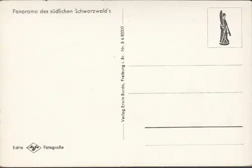 Panorama des südlichen Scharzwald`s, ungelaufen