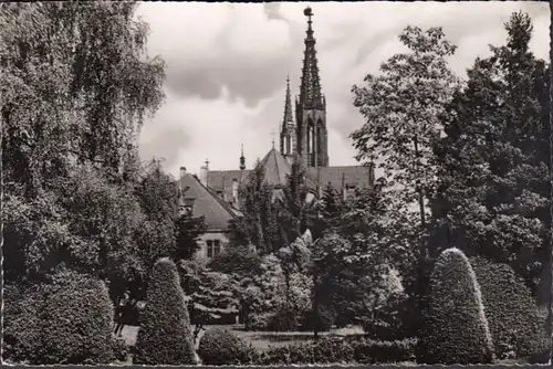 Bühl, Blick auf die Kirche, gelaufen 1954