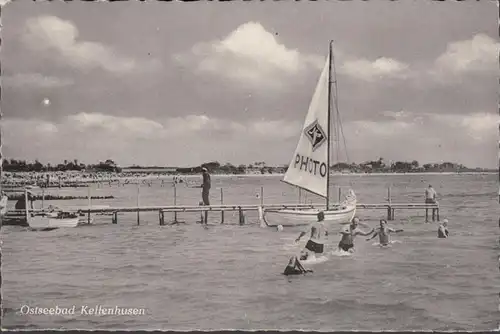 Ostseebad Kellinhusen, Strand, Segelboot, gelaufen 1966