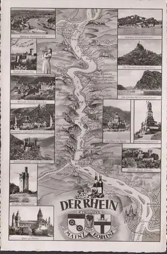 Der Rhein, Mainz und Koblenz, gelaufen 1957