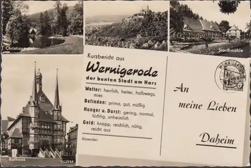 Wernigerode, Rathaus, Storchmühle, Christianental, ungelaufen