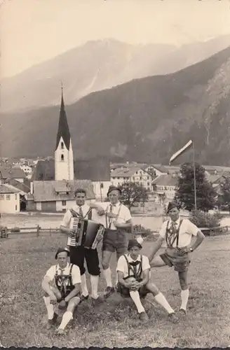 Umhausen, Trachtengruppe, Stadtansicht, gelaufen 1959